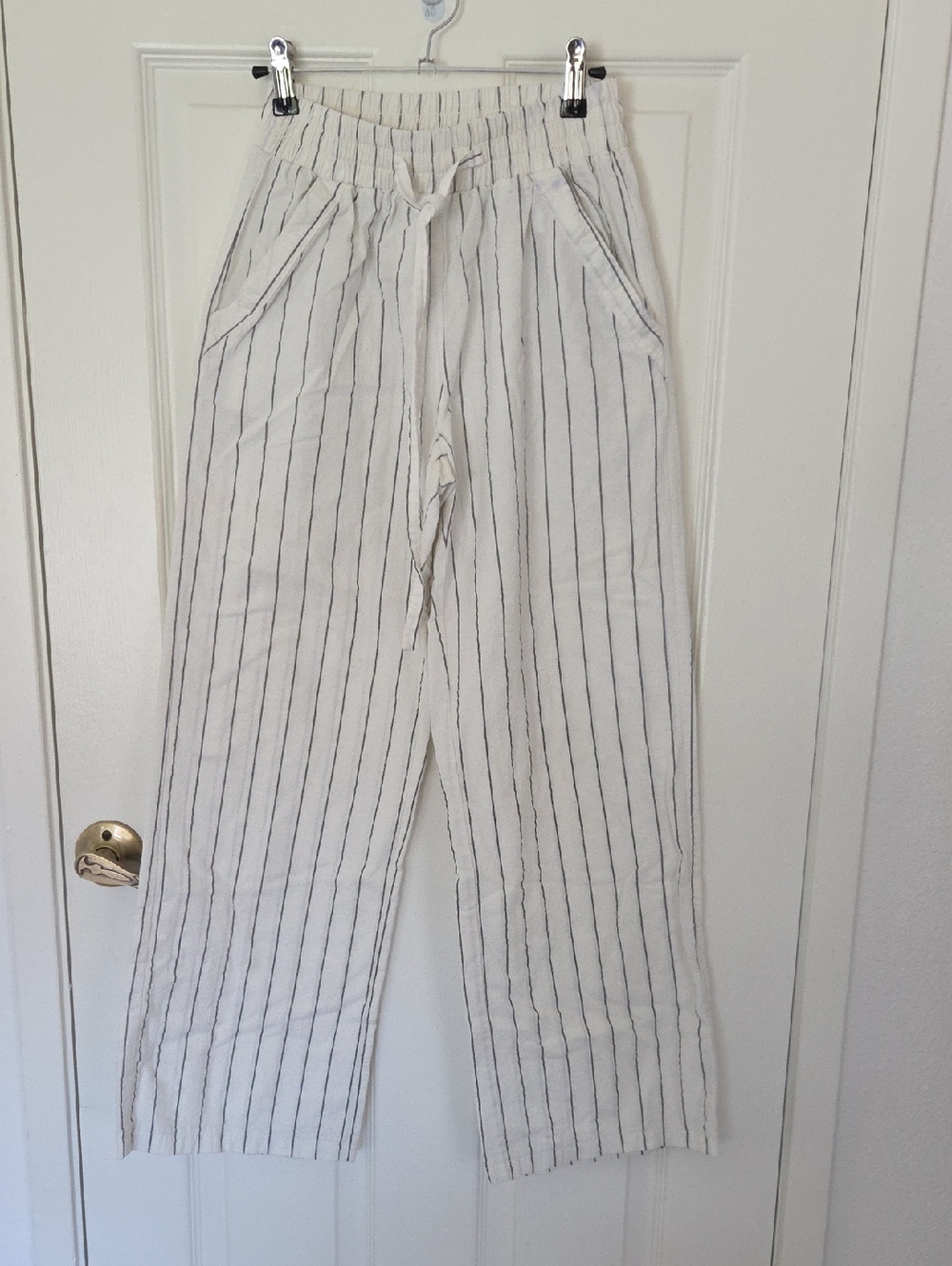 Sienna Sky White Vertical Stripe Wide Leg Pants